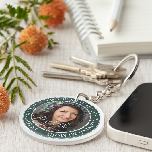 Memorial in Loating Memory Elegant Classic Photo Sleutelhanger (Voorkant Rechts)