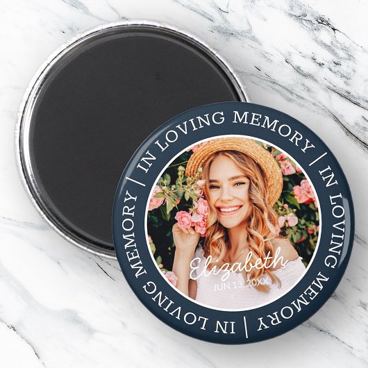 Memorial in Loating Memory Modern Custom Photo Magneet