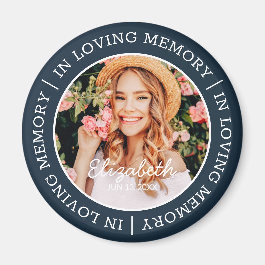 Memorial in Loating Memory Modern Custom Photo Magneet (Voorkant)