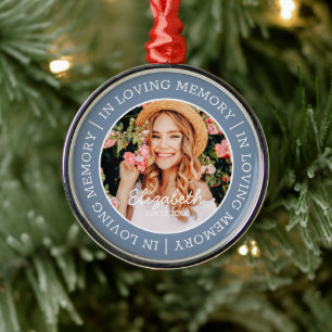 Memorial in Loating Memory Modern Custom Photo Metalen Ornament