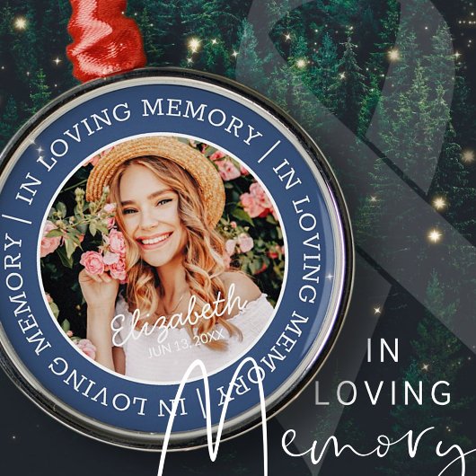 Memorial in Loating Memory Modern Custom Photo Metalen Ornament