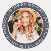 Memorial in Loating Memory Modern Custom Photo Ronde Sticker (Voorkant)