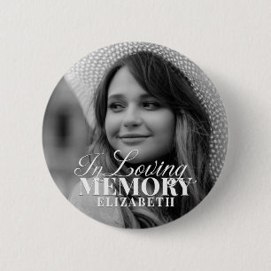 Memorial in Loating Memory Modern Elegant Photo Ronde Button 5,7 Cm
