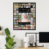 Memorial IN LOVING MEMORY 61 Photo Collage Black Poster (Thuiskantoor)