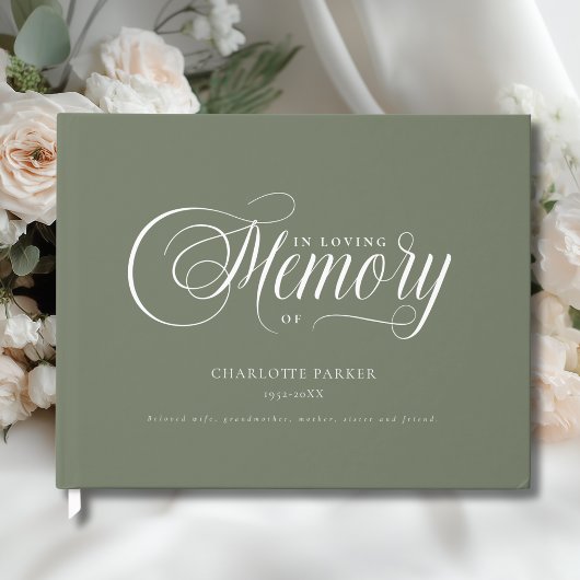 Memorial "In Loving memory"  Green Gastenboek