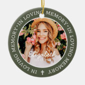 Memorial in Loving Memory Modern Cross Photo Keramisch Ornament (Voorkant)