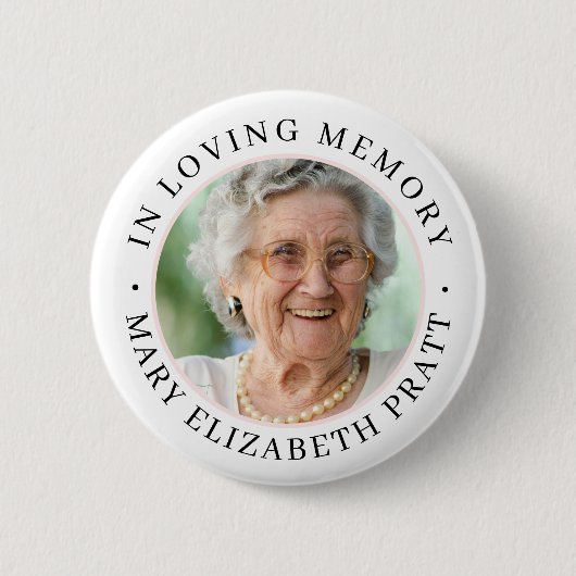 Memorial in Loving Memory Modern Ronde Button 5,7 Cm (Voorkant)