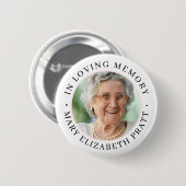 Memorial in Loving Memory Modern Ronde Button 5,7 Cm (Voorkant /achterkant)
