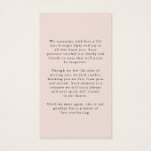 Memorial In Loving Memory Photo Prayer Card (Dos)