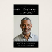 Memorial In Loving Memory Photo Simple Prayer Card (Devant)