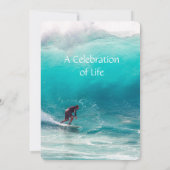 Memorial Invites Service Wave Surfer Water Kaart (Achterkant)