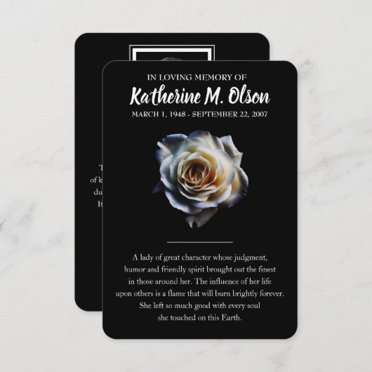 Memorial Kaart (Voorkant / Achterkant)