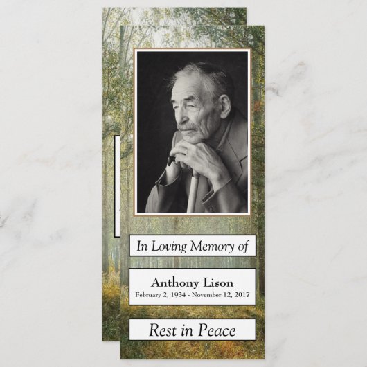 Memorial Kaart (Voorkant / Achterkant)