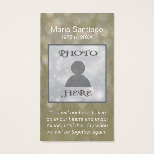 Memorial Kaart | Gouden Glitter (Achterkant)