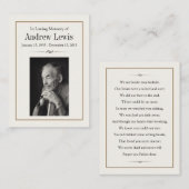 Memorial Kaart Visitekaartje (Voorkant / Achterkant)