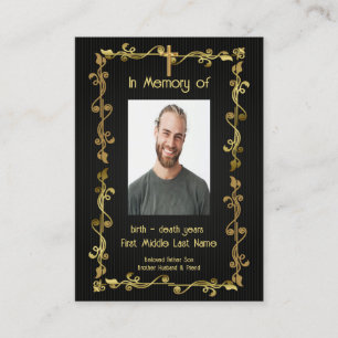 Memorial Keepomwille Classic Modern Black Gold Visitekaartje