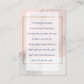 Memorial Keepomwille Classic Moderne Feminine Visitekaartje (Achterkant)