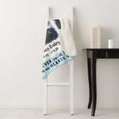 Memorial Keepomwille Edge Fade Photo Collage Blue Sherpa Deken (In situ)