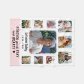 Memorial Keepomwille Edge Fade Photo Collage Pink Fleece Deken (Voorkant (Horizontaal))