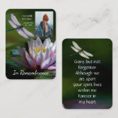 Memorial Keepomwille Memorial Dragonfly Lotus Flow Visitekaartje (Voorkant / Achterkant)