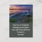 Memorial Keepomwille Sunset Ocean Boat Visitekaartje (Achterkant)