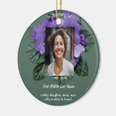 Memorial Keepsake African Violet Keramisch Ornament (Links)
