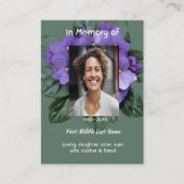 Memorial Keepsake African Violet Visitekaartje (Voorkant)