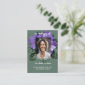 Memorial Keepsake African Violet Visitekaartje (Staand voorkant)