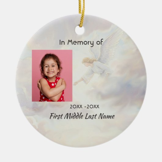 Memorial Keepsake Angel Reaching  Keramisch Ornament (Voorkant)