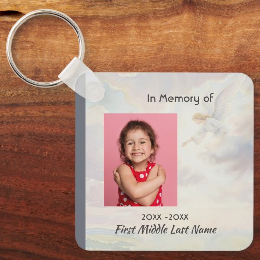 Memorial Keepsake Angel Reaching Sleutelhanger (Voorkant)