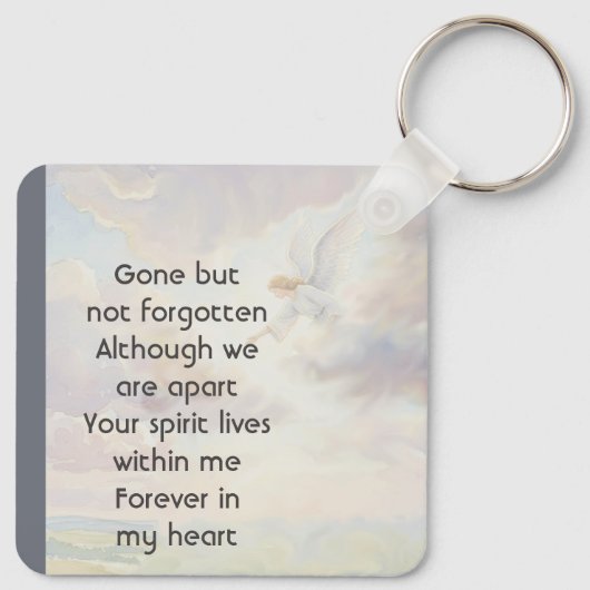 Memorial Keepsake Angel Reaching Sleutelhanger (Achterkant)