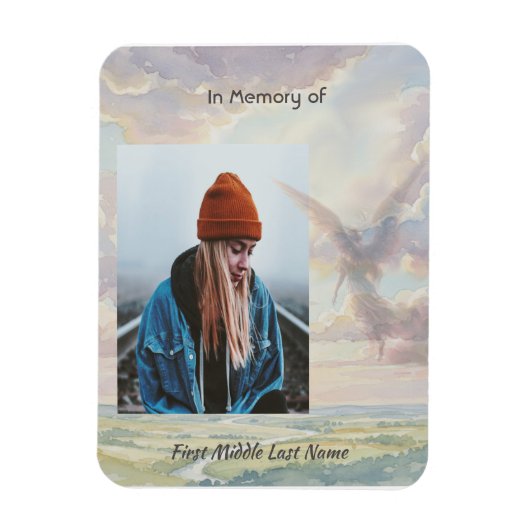 Memorial Keepsake Angel Sky Clouds Magneet (Verticaal)