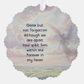 Memorial Keepsake Angel Sky Clouds Ornament Kaart (Achterkant)