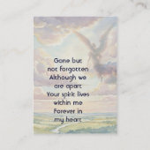 Memorial Keepsake Angel Sky Clouds Visitekaartje (Achterkant)