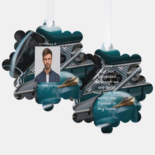 Memorial Keepsake Antiek Auto's Ornament Kaart (Voorkant / Achterkant)