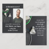 Memorial Keepsake Badminton Visitekaartje (Voorkant / Achterkant)