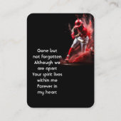 Memorial Keepsake Baseball Softball  Visitekaartje (Achterkant)