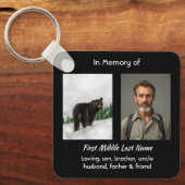 Memorial Keepsake Black Bear Animal Sleutelhanger (Voorkant)