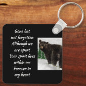 Memorial Keepsake Black Bear Animal Sleutelhanger (Achterkant)