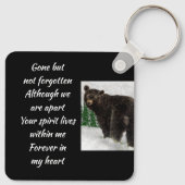 Memorial Keepsake Black Bear Animal Sleutelhanger (Achterkant)