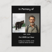 Memorial Keepsake Black Bear Animal Visitekaartje (Voorkant)