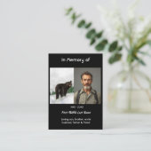 Memorial Keepsake Black Bear Animal Visitekaartje (Staand voorkant)