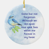 Memorial Keepsake Bluebird Garden Bird Keramisch Ornament (Achterkant)