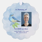  Memorial Keepsake Bluebird Garden Bird  Ornament Kaart (Voorkant)