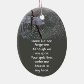 Memorial Keepsake  Card Dragonfly Dewdrops Keramisch Ornament (Achterkant)