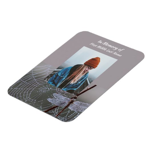 Memorial Keepsake Card Dragonfly Dewdrops Magneet (Linkerzijde)
