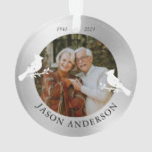 Memorial Keepsaké Cardinal Bird Faux Silver Photo (dos)