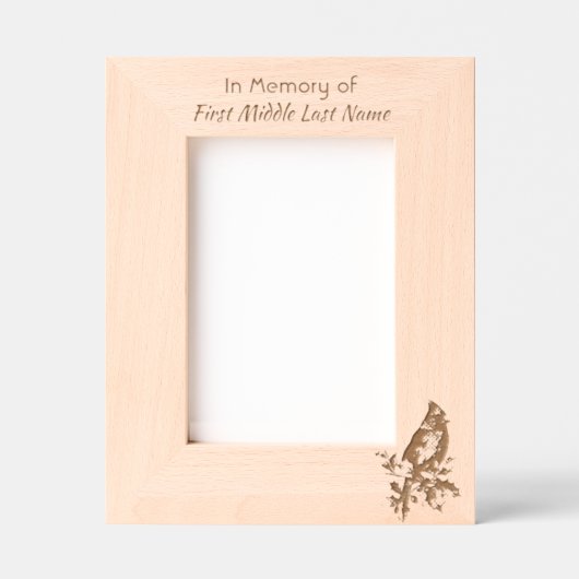 Memorial Keepsake Cardinal Bird Gegraveerde Lijstjes (Voorkant)