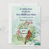 Memorial keepsake Cardinal Bird Kaart (Achterkant)