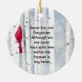 Memorial Keepsake Cardinal Bird Keramisch Ornament (Achterkant)